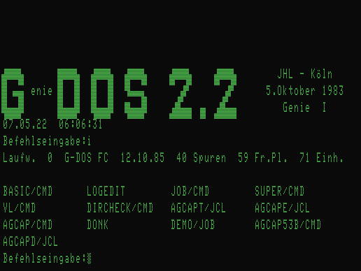 Videogenie I GDOS 2.2 mir deutschen Zeichensatz