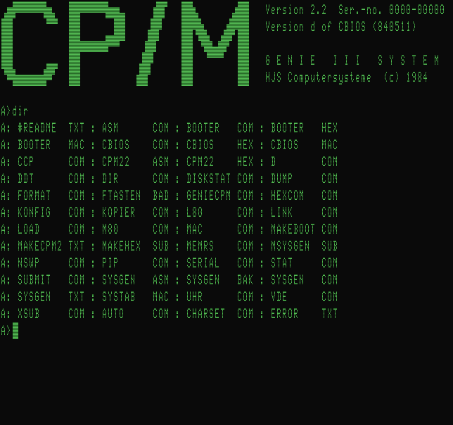 G3 CP/M 2.2 Holte
